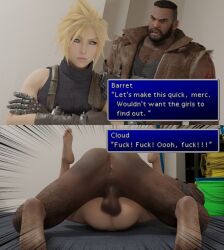 2boys 3d anal anal_sex anus ass athletic athletic_male barefoot barret_wallace black_hair blacked_male blonde_hair cloud_strife dark-skinned_male dark_skin femboy final_fantasy final_fantasy_vii final_fantasy_vii_remake gay guakghad instant_loss_2koma interracial light-skinned_male light_skin male male_only mating_press muscular muscular_male sex tagme uncensored yaoi