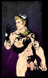 1boy abs ed_draws eddie_brock male male_focus male_only marvel marvel_comics muscle straight_hair venom_(marvel)