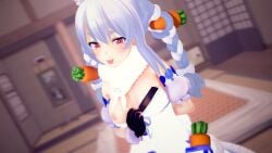 1girls 3d carrots clothed hololive hololive_fantasy hololive_japan showing_breasts standing tagme usada_pekora virtual_youtuber wataamage