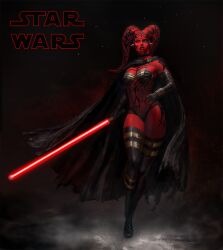 1girls alien alien_girl black_cape cape dark_side darth_talon female female_only human lightsaber partially_clothed partially_clothed_female red_body red_lightsaber red_skin sith sith_lady solo solo_female star_wars star_wars:_legacy star_wars_legends tattoo tattoos twi'lek yellow_eyes yoon_seseon