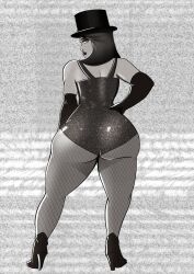 1girls ass_focus black_and_white bunnysuit female female_only fishnets greyscale hand_on_hip head_turned large_ass magician magician_hat marvel marvel_cinematic_universe marvel_comics monochrome pantyhose pose posing scarlet_witch showing_ass showing_off solo thick_ass thick_thighs tight_clothing vante_light wanda_maximoff wandavision wide_hips