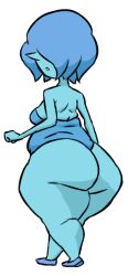 1girls ass back_view big_ass blue_hair blue_pearl_(steven_universe) blue_skin bubble_butt fat_ass female female_only solo solo_female steven_universe thick_thighs thighs white_background woahdangman