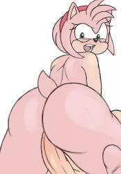 akenju ambiguous_penetration amy_rose anthro ass big_butt big_penis bubble_butt cowgirl_position duo erection eulipotyphlan eyelashes feet female female_focus female_on_top from_front_position fur genitals glistening glistening_eyes green_eyes hair hedgehog hi_res kneeling looking_at_genitalia looking_at_penis looking_back male male/female male_on_bottom mammal narrowed_eyes nude on_bottom on_top open_mouth penetration penis pink_body pink_fur rear_view sega sex shaded simple_background soles solo_focus sonic_(series) sonic_the_hedgehog_(series) teeth tongue