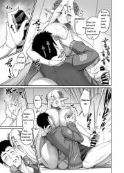 bimbo breast_grab breasts celestia_(last_origin) cerestia_of_life comic gigantic_breasts handjob huge_breasts hyper_breasts large_breasts last_origin monochrome paizuri penis sex tagme