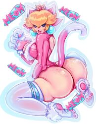 1girls ass big_ass big_breasts breasts bubble_ass bubble_butt cat_peach mario_(series) princess_peach seductive seductive_eyes seductive_look seductive_smile smelly_ass super_mario_3d_world theartofmathew thick_ass