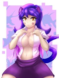 1girls animal_ears animal_tail big_breasts breasts cat_ears cat_tail catgirl cindy_(fnac) five_nights_at_candy's five_nights_at_freddy's five_nights_in_anime navel no_bra solo tail wolf_con_p