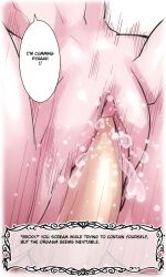 1boy 1girls 2019 close-up english_text fraeya_(nisego) guilt hyan_(nisego) nisego orgasm original penetration penis sex text white_background