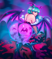 1girls ass big_ass bubble_butt clothing darkstalkers head_wings morrigan_aensland succubus theartofmathew thick_ass