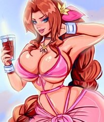 1girls aerith_gainsborough big_breasts breasts final_fantasy final_fantasy_vii preview theartofmathew