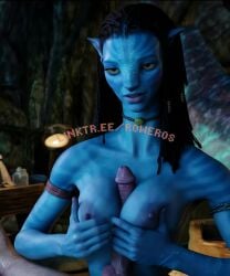 ai_generated alien_girl avatar avatar:_the_way_of_water blue_skin na'vi neytiri paizuri rower tagme titjob video