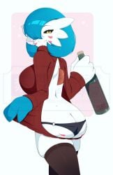 alternate_color ass cosplay female female_focus female_only gardevoir generation_3_pokemon humanoid humanoid_female humanoid_only nintendo not_furry panties peachcupp pokemon pokemon_(species) shiny_pokemon solo solo_female spy_x_family tagme wine_bottle yor_briar_(cosplay)