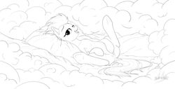 back clouds drake_drachenlicht equine friendship_is_magic lying my_little_pony pegasus pillow playing smile spitfire_(mlp) wetness wings wonderbolts_(mlp)