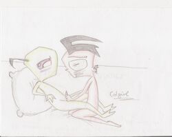 alien dib gay human invader_zim male smooth_skin tagme zim