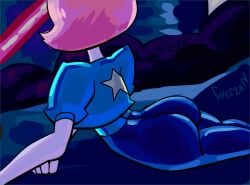 ass ass_focus chszan_chan laying_down pearl_(steven_universe) spandex steven_universe tagme