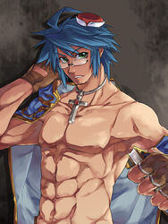 1boy abs glasses hat high_priest male male_only muscle nude ragnarok_online solo tagme