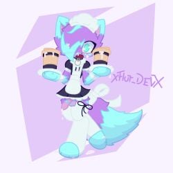 blue_tail boy cute_furry dayil dayil_soul dayil_soulprey femboy femboy_furry femboy_only fox fox_boy furry furry_balls furry_body furry_dick furry_female furry_femboy furry_fox furry_maid furry_male furry_only furry_solo furry_tail gay gay_furry green_eyes maid maid_boy maid_cafe maid_furry maid_headdress maid_uniform purple_hair