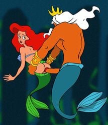 1boy 1girls ariel big_penis disney father_and_daughter female incest king_triton mermaid penis seashell_bra tagme the_little_mermaid