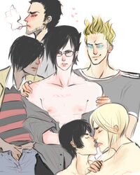 gay gideon_gordon_graves ken_katayanagi kissing kyle_katayanagi lucas_lee male_only matthew_patel scott_pilgrim todd_ingram yaoi