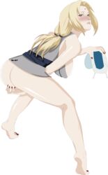 ass blonde_hair bm-art female female_only human naruto no_panties solo tsunade