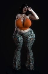 1girls 3d 3d_animation animated ass big_ass big_breasts black_hair fat_ass flared_penis forbidden_pants original_character pixel3d tagme video wide_hips