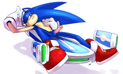 anthro board color cum extreme_gear eyewear footwear fur furry glasses gloves hedgehog hover_board hoverboard lying male male_only mtrap nude on_back penis shoes solo sonic_(series) sonic_riders sonic_the_hedgehog tagme