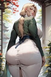 ai_generated ass_up big_ass big_breasts blonde_hair boruto:_naruto_next_generations fetish kunoichi large_breasts lingerie looking_at_viewer milf naruto naruto_(series) natural_breasts nature_background tsunade