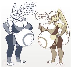 big_breasts bloobiesus breasts cleavage female furry huge_breasts pregnant ready_to_pop tagme theboobiesus thick_thighs wide_hips