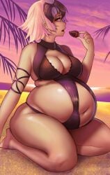 bbw belly_overhang big_belly big_female blush chubby chubby_female day embarrassed fat fat_ass fat_female fat_fetish fat_girl fat_rolls fat_woman fate_(series) fatty female human human_female jeanne_d'arc_(fate) kipteitei large_female light-skinned_female light_skin obese obese_female outdoors overweight overweight_female pig plump pork_chop solo solo_female thick_thighs tight_clothes tight_clothing tight_fit tubby weight_gain