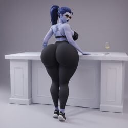 1girls 3d ai_generated amelie_lacroix ass ass background big_ass big_booty big_butt black_bra black_lipstick blizzard_entertainment booty bottom_heavy bra bubble_ass bubble_butt buttocks curvaceous curvaceous_female dumptruck_ass dumptruck_butt enormous_ass enormous_butt european_female french_female gray_background huge_ass huge_butt huge_thighs hyper_ass hyper_butt large_ass large_butt leggings lipstick long_hair long_legs looking_back makeup overwatch pawg ponytail purple_hair purple_skin round_ass round_butt simple_background sneakers sunglasses table tagme tattoo thick_ass thick_butt thick_legs thick_thighs tight_clothing wide_hips widowmaker wine_glass