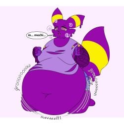 bbm big_breasts breasts chubmacaroni eeveelution huge_breasts moobs obese obese_female overweight pokemon pokemon_(species) thick_thighs umbreon wide_hips