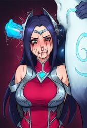 ai_generated blood_drip blood_on_face ear_penetration female futa_on_female guro imminent_death implied_rape irelia_xan kindred league_of_legends revenant_ai skull_flossing skull_fucking