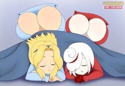 2girls ass ass_focus big_ass butt_flap exposed_ass female_focus maria_robotnik onsie sage_(sonic_frontiers) sleeping sonic_(series) sonic_adventure_2 sonic_the_hedgehog_(series)