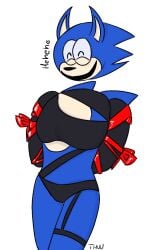 bondage red_ribbon revealing_clothes rewrite rewrite_(sonic.exe) ribbons