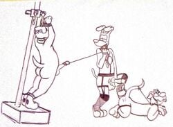 brain_(inspector_gadget) brian_griffin crossover family_guy inspector_gadget looney_tunes male_only monochrome penis smooth_fur sylvester