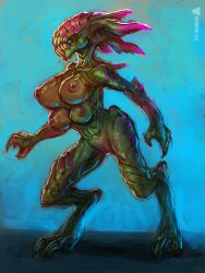 3:4 4_breasts alien_girl big_breasts breasts female female_creature hive monster monster_girl multi_breast neurodyne science_fiction sharp_claws sharp_teeth solo unknown_species