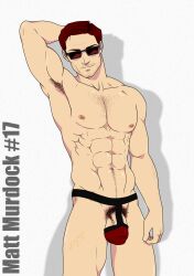 1boy abs daredevil daredevil_(series) ed_draws male male_focus male_only marvel marvel_comics matt_murdock underwear underwear_only