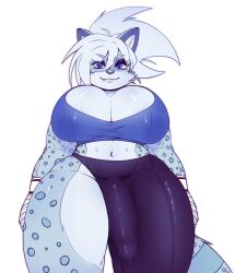 1futa anthro big_breasts big_penis blue_fur breasts bulge bulge_down_leg cleavage clothed clothing feline flaccid fully_clothed furry futa_only futanari hip_vent huge_breasts ichig8miruku leopard leopard_spots penis solo standing tagme thick_thighs white_fur wide_hips