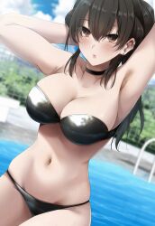 big_breasts breasts female long_hair r_kitada swimsuit tagme