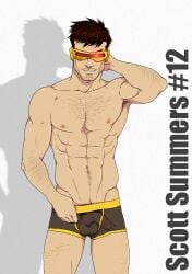 1boy 2015 abs cyclops_(x-men) ed_draws male male_focus male_only marvel marvel_comics scott_summers solo uncensored underwear underwear_only x-men yaoi