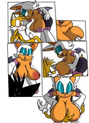 anthro bat breastfeeding breasts fox jupiterorange long_breasts older_female one_breast_out rouge_the_bat sagging_breasts sonic_(series) tails terrible_the_drawfag white_background younger_male