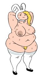 1girls adventure_time bbw belly big_belly big_breasts blonde_hair breasts chubby curvy fat female fionna_the_human_girl mob_face nipples overweight overweight_female pubic_hair socks sweat sweaty thick thick_thighs thighs wide_hips woahdangman