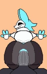 anal anal_sex animated ass big_butt big_penis black_body deltarune eocvevo lewdyant penetration pixel_art sex tagme tasque_manager_(deltarune)