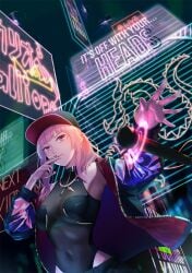 cap clothed clothing eviljaw6969_(hiko) hat hololive hololive_english hololive_myth jacket microphone mori_calliope piercing pink_eyes pink_hair skin_tight streetwear tagme virtual_youtuber