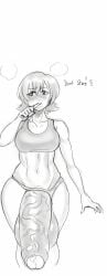 big_lips black_and_white blush blushing_profusely brushing_teeth edited futa_only futanari huge_cock large_thighs modeseven monochrome size_transformation solo