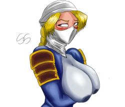 1girls areolae_visible_through_clothing blonde_hair embarrassed female female_only ocarina_of_time sheik skullkidsak the_legend_of_zelda