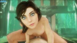 1boy 1girls 3d animated bioshock bioshock_infinite blue_eyes brown_hair cowgirl_position elizabeth_comstock female human light-skinned_female light-skinned_male light_skin long_hair male male_pov medium_breasts mp4 pale_skin ponytail pov rapture_(bioshock) riding_penis sex sfmpov skinny small_breasts sound source_filmmaker tagme video