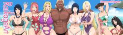 1boy 6+girls 7girls artist_name beach big_breasts bikini black_eyes black_hair blonde_hair blue_eyes boruto:_naruto_next_generations breasts breasts_bigger_than_head brown_eyes cheating cheating_wife dark-skinned_male dark_skin female goggles hair_bun harem haruno_sakura huge_breasts hyuuga_hinata ino_yamanaka interracial kurenai_yuhi large_breasts male mature_female milf multiple_girls naruto naruto_(series) navel netorare ntr outside pink_hair raikage raikage_art sakura_haruno shizune straight swimsuit take_your_pick tenten tsunade waving yamanaka_ino yuuhi_kurenai