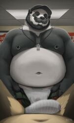 athlete belly brixton bro canid canine canis chub_(disambiguation) clothing coach dominant duo fat_fuck giant_panda hi_res jock jockstrap keto male male/male mammal nintendo nintendo_ds nintendo_ds_family nipples piercing power-exchange submissive underwear ursid video_games wolf