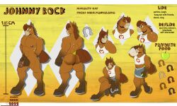 animal_genitalia animal_penis anthro clothed clothing equid equine equine_penis genitals horseshoe johnny_rock male mammal model_sheet muscular muscular_anthro muscular_male nude penis shawd solo