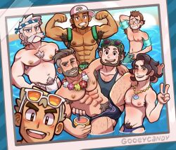 2022 6+boys 7boys armpit_hair artist_name bara beach birch_(pokemon) black_hair black_pubic_hair brown_hair brown_pubic_hair bulge dr._futu dr._nanakamado dr._odamaki dr._ookido_yukinari dr._platane dr._utsugi elm_(pokemon) flexing fundoshi futu_(pokemon) game_freak gay gooey_candy gray_hair gray_pubic_hair kukui_(pokemon) male male_only multiple_boys muscles muscular muscular_male nanakamado_(pokemon) necklace ocean odamaki_(pokemon) open_mouth outdoors outside peace_sign photo platane_(pokemon) pokemon pokemon_dppt pokemon_gsc pokemon_rgby pokemon_rse pokemon_sm pokemon_sv pokemon_xy polaroid posing professor_sycamore professor_turo pubic_hair rowan_(pokemon) samuel_oak selfie spread_legs sunglasses sunglasses_on_head swim_ring utsugi_(pokemon) water